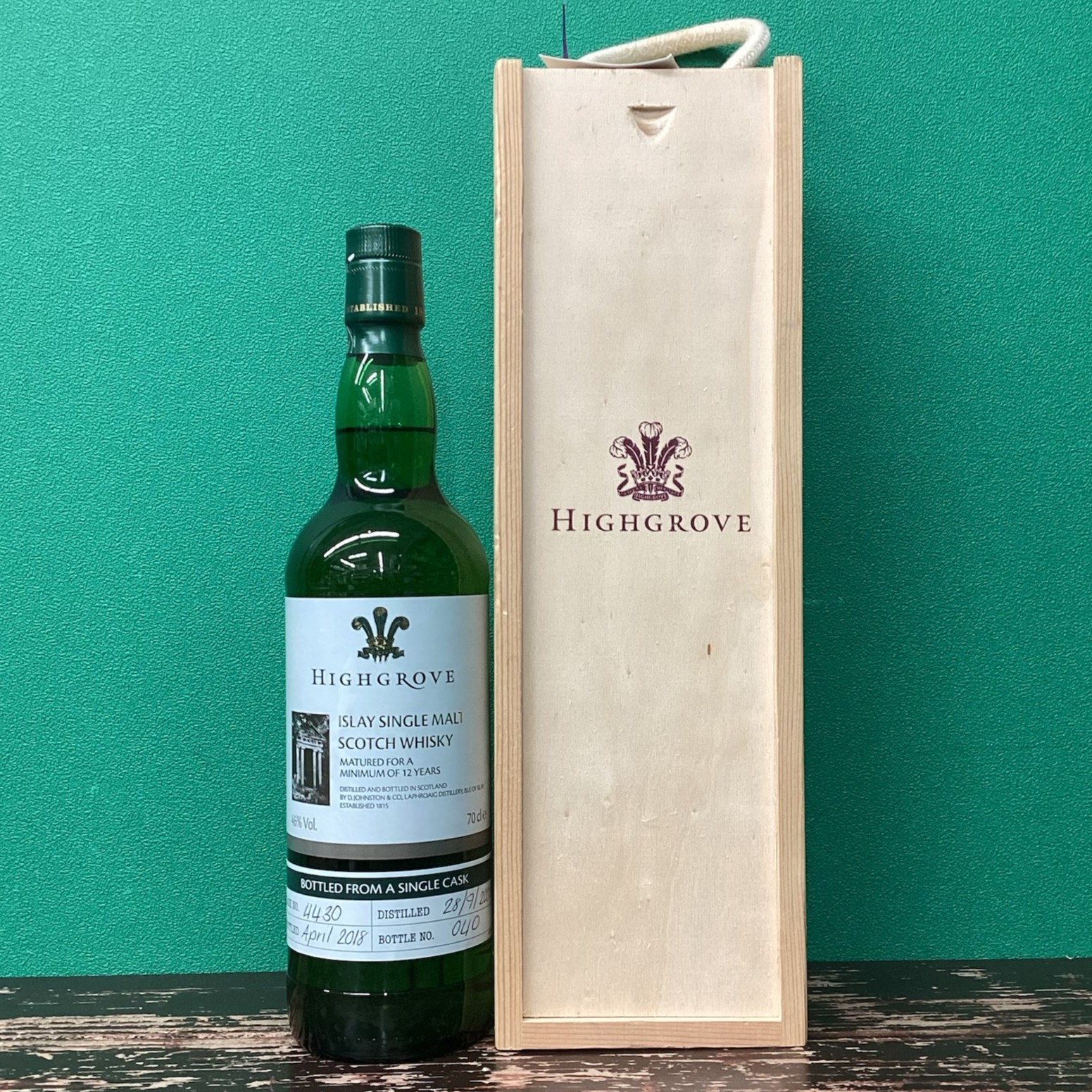 2025年11月3日<BR>ラフロイグ<BR>ハイグローブ 12年<BR>2005-2018<BR>買取しました！